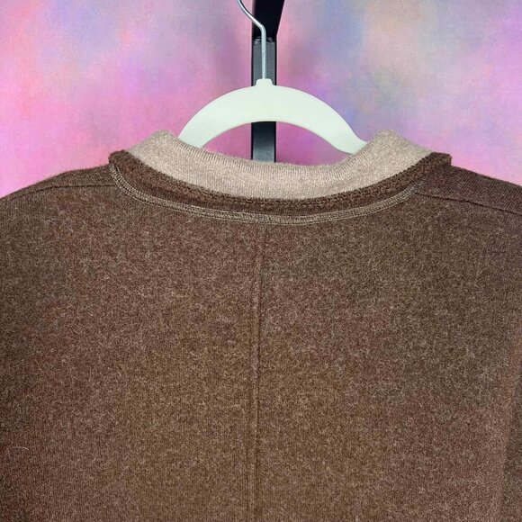 Vintage Alfred Dunner 100% Wool Brown Cardigan, Size Large - Picture 6 of 6